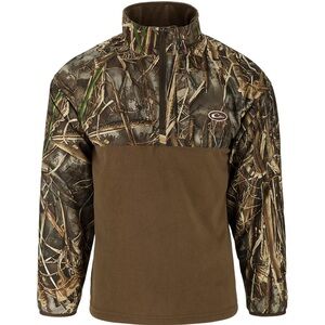 Drake Waterfowl Fleece Camo Hunting 1/4 Zip Jacket~Size: L